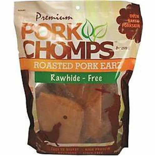 Pork Chomps Roasted Pork Earz Dog Treats 10 Count Perspective: front