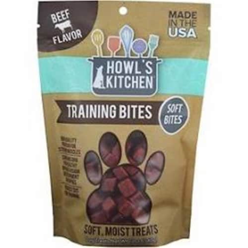 Scott Pet Products TT98722 12 oz Howls Kitchen Training Bites Beef Flavor Dog Treats Perspective: front
