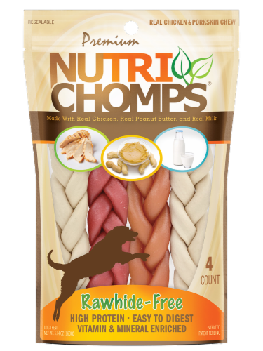 Nutri Chomps® Assorted Flavors Rawhide-Free Dog Treats Perspective: front