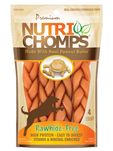 Nutri Chomps™ Peanut Butter Braids Dog Treats Perspective: front