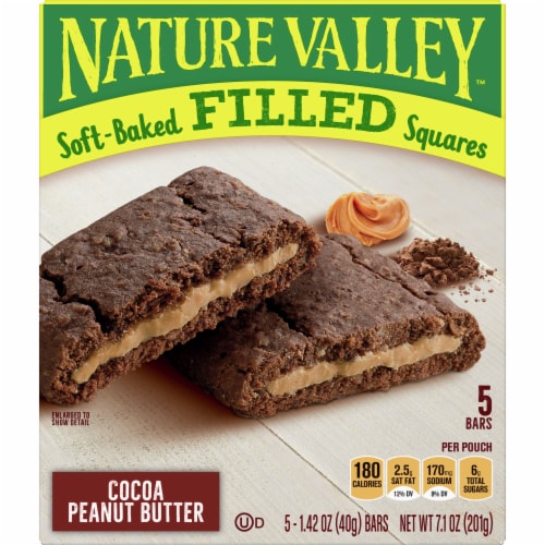 Nature Valley Soft-Baked Cocoa Peanut Butter Filled Squares Perspective: front