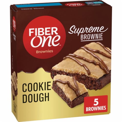 Fiber One Cookie Dough Supreme Brownies Low Calorie Snack Bars Perspective: front