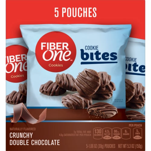 Fiber One Crunchy Double Chocolate Cookie Bites Perspective: front