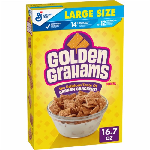 General Mills Golden Grahams Retro Recipe Large Size Cereal Perspective: front