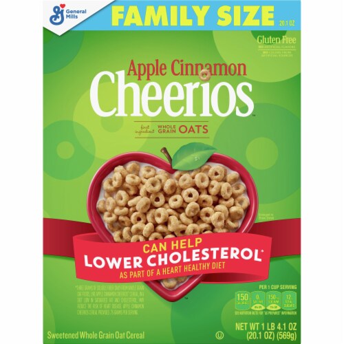 Cheerios apple cinnamon sweetened whole grain oat cereal family size