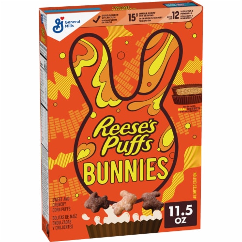 General Mills REESE'S PUFFS Bunnies Easter Edition Cereal Perspective: front