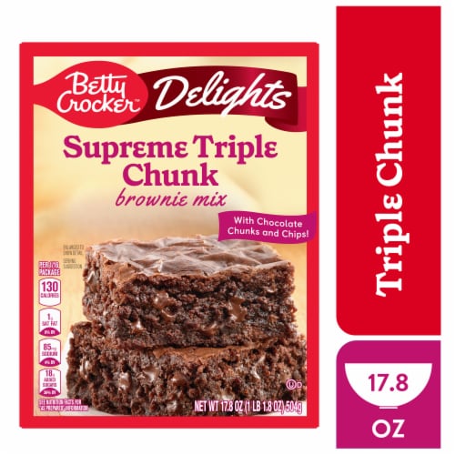 Betty Crocker Delights Supreme Triple Chunk Brownie Mix Perspective: front