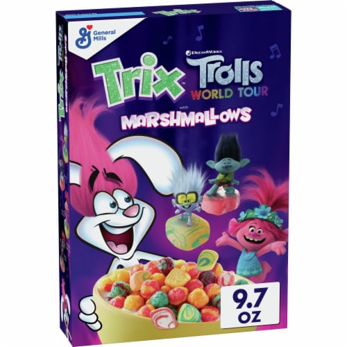 General Mills Trix™ Trolls World Tour with Marshmallows Cereal Perspective: front