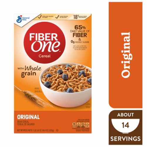 General Mills Fiber One Original Bran Cereal Perspective: front