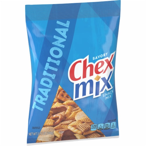 Chex Mix Snack Party Mix Traditional Savory Pub Mix Snack Bag Perspective: front