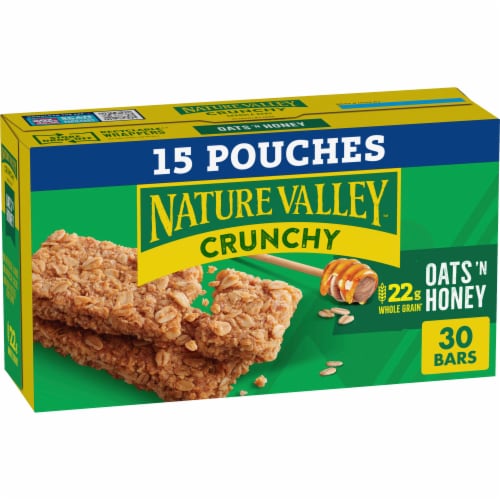 Nature Valley Crunchy Oats 'n Honey Granola Bars Perspective: front