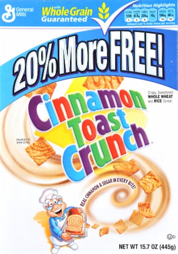 Cinnamon Toast Crunch Cereal Perspective: front