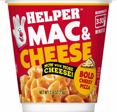 Hamburger Helper Bold Cheesy Pizza Mac & Cheese Microwave Cup Perspective: front