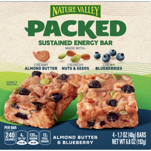 Nature Valley™ Packed Almond Butter & Blueberry Sustained Energy Bars Perspective: front