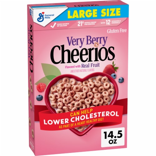 General Mills Very Berry Cheerios Large Size Cereal Perspective: front