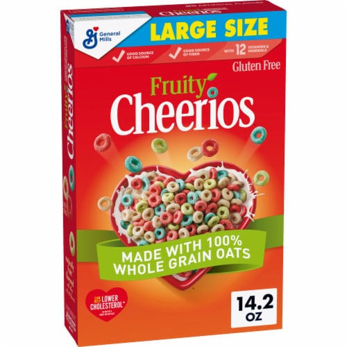 General Mills Fruity Cheerios Large Size Cereal Perspective: front