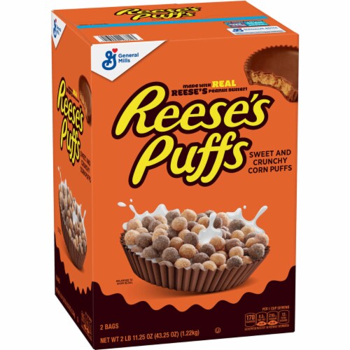 Reese's Puffs Cereal, Peanut Butter Chocolate (43.25 Ounce) Perspective: front