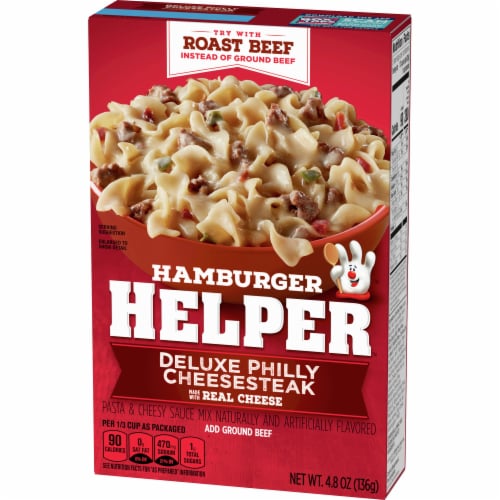 Hamburger Helper™ Deluxe Philly Cheesesteak Pasta and Cheesy Sauce Mix Perspective: front