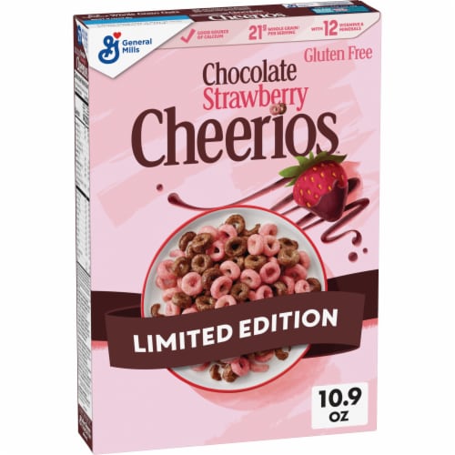 General Mills Chocolate Strawberry Cheerios Cereal Perspective: front
