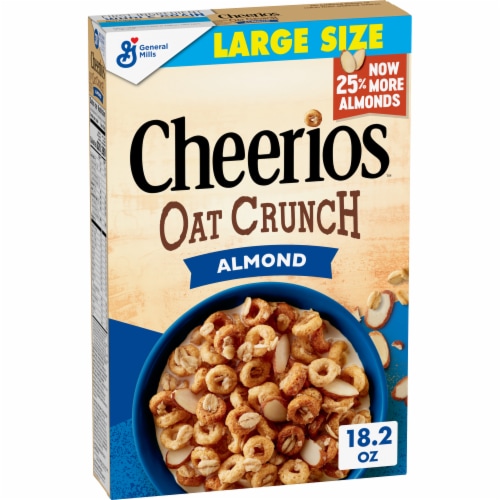 General Mills Cheerios Oat Crunch Almond Large Size Cereal Perspective: front