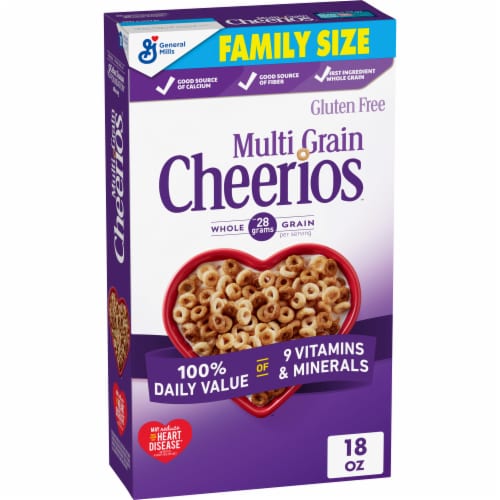 General Mills Honey Nut Cheerios Family Size Cereal Perspective: front