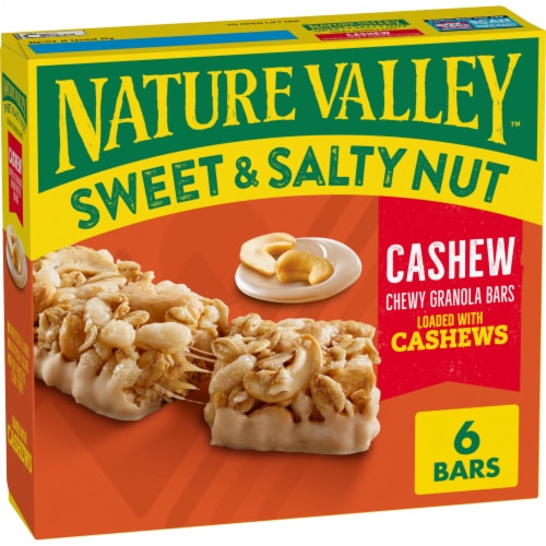 Nature Valley Cashew Sweet and Salty Nut Chewy Granola Bars, 6 ct / 1.2 ...