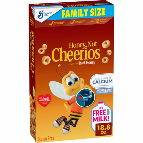 Honey Nut Cheerios Whole Grain Oat Gluten Free Cereal Perspective: front