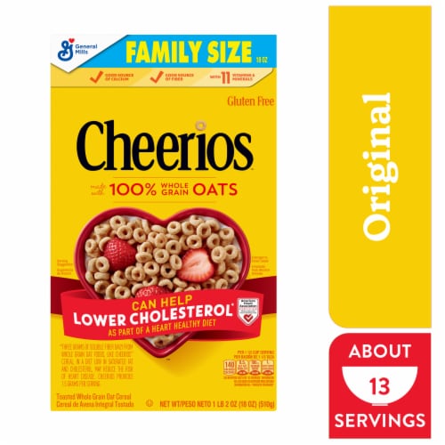 General Mills Cheerios Family Size Cereal Perspective: front