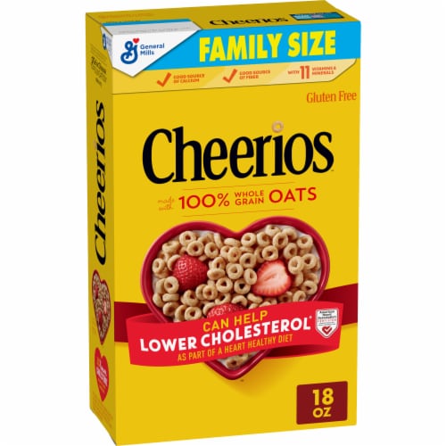 General Mills Cheerios Family Size Cereal Perspective: front