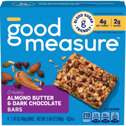 Good Measure™ Creamy Peanut Butter and Dark Chocolate Bars Perspective: front