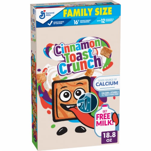 General Mills Cinnamon Toast Crunch Family Size Cereal Perspective: front