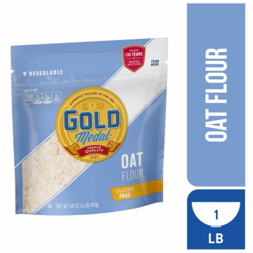 Gold Medal Gluten Free Oat Flour Resealable Bag Perspective: front