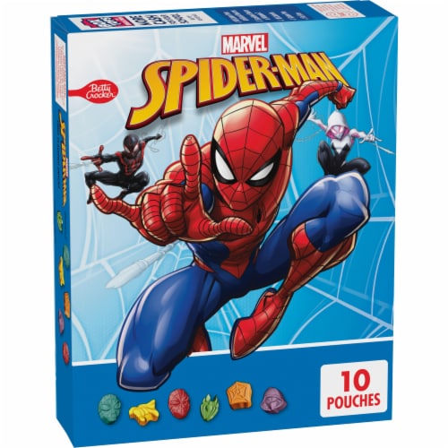 Spiderman Gluten Free Fruit Flavored Snack Treat Pouches Kids School Snacks Perspective: front