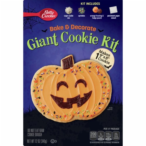 Betty Crocker Bake & Decorate Giant Pumpkin Cookie Kit Perspective: front