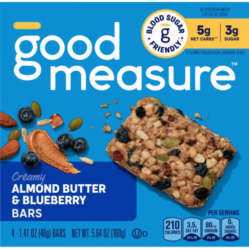 Good Measure™ Creamy Almond Butter and Blueberry Bars Perspective: front