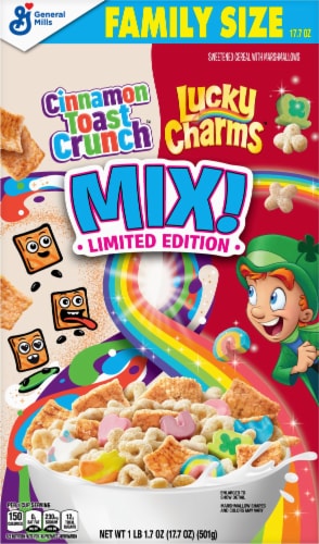 General Mills Cinnamon Toast Crunch/Lucky Charms Mix Limited Edition Cereal Perspective: front