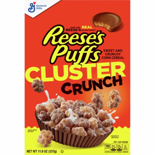 General Mills Reese's Puffs Cluster Crunch Cereal Perspective: front