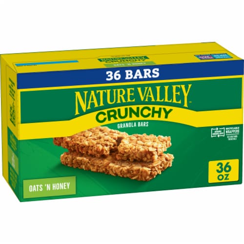 Nature Valley Oats 'n Honey Crunchy Granola Bars Perspective: front