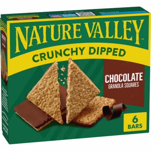 Nature Valley Whole Grain Oats and Chocolate Crunchy Dipped Granola Squares Perspective: front