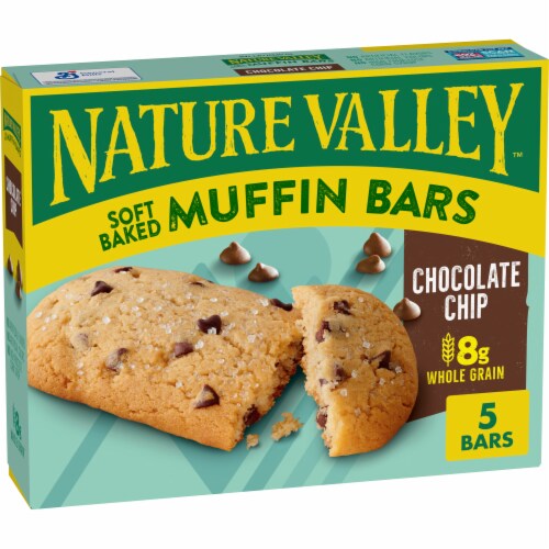 Nature Valley Chocolate Chip Soft Baked Muffin Bars Breakfast Snacks Perspective: front