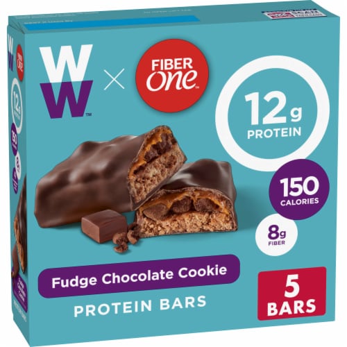 Fiber One Weight Watchers Fudge Chocolate Cookie Protein Bars, 5 ct / 1