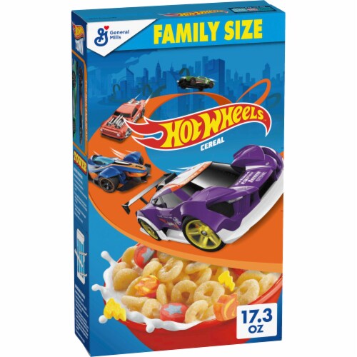 Hot Wheels Cereal with Marshmallows Family Size Breakfast Cereal Perspective: front