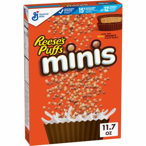 Reese's Puffs Minis Chocolate Peanut Butter Breakfast Cereal Perspective: front