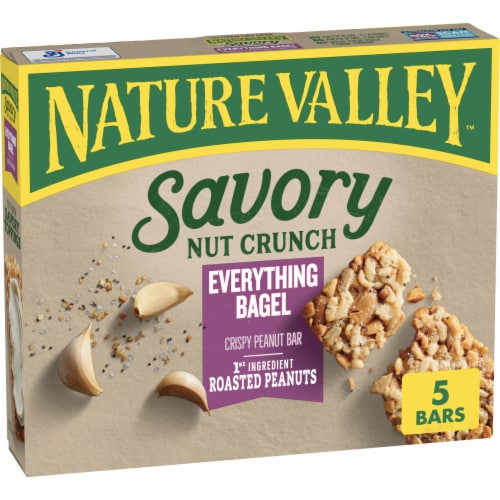 Nature Valley Everything Bagel Savory Nut Crunch Bars Bulk Lunch Box  Snacks, 5 ct / 0.89 oz - Pay Less Super Markets