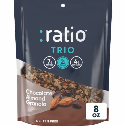 Ratio Trio Keto Friendly Chocolate Almond Granola Perspective: front