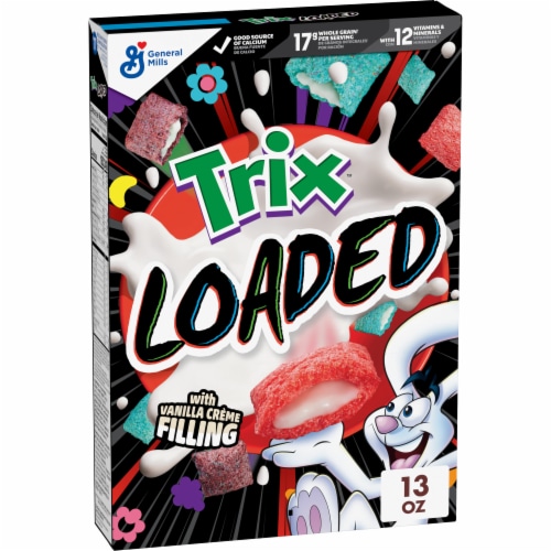 Trix Loaded Crispy Crème Filled Breakfast Cereal Perspective: front