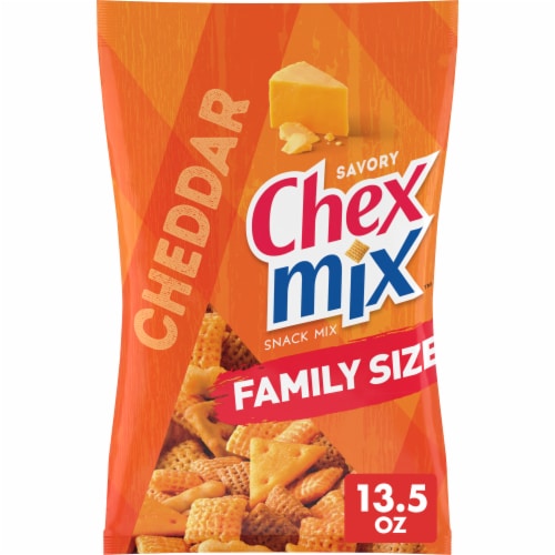 Chex Mix Cheddar Family Size Savory Snack Mix Perspective: front