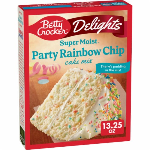 Betty Crocker™ Delights Super Moist™ Party Rainbow Chip Cake Mix Perspective: front