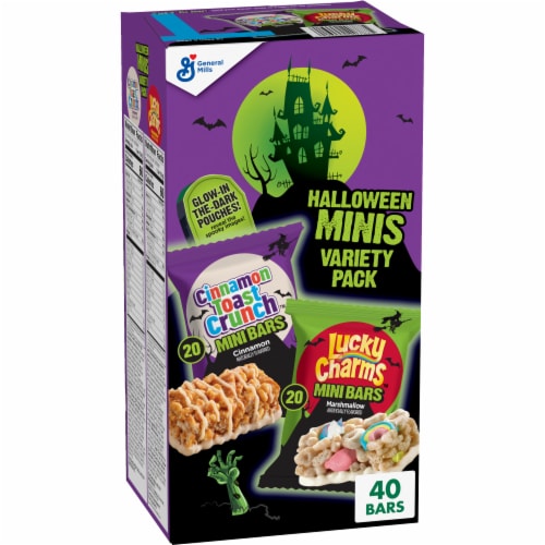 General Mills Lucky Charms and Cinnamon Toast Crunch Minis Cereal Bars Perspective: front
