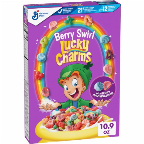 Lucky Charms Berry Swirl Kids Breakfast Cereal with Marshmallows, 10.9 oz -  Kroger